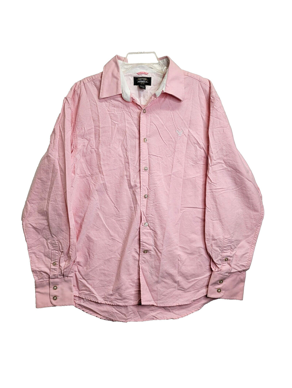 AVIREX Pink XL Long Sleeve Button Down Collared Shirt USA